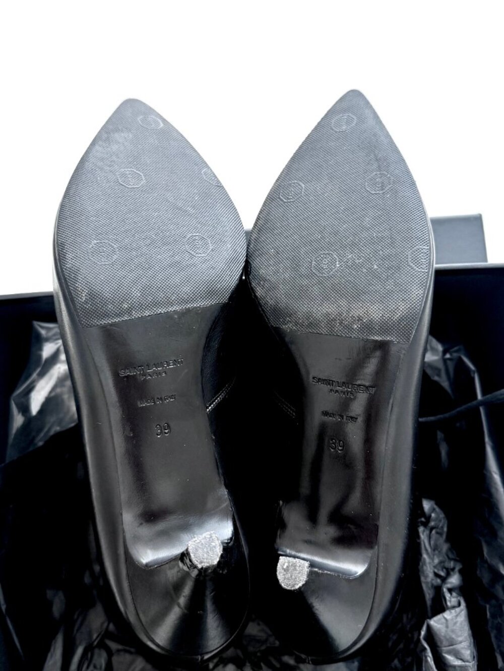 SAINT LAURENT Cat 50 Black Leather Lace-Up Ankle Boots – EU 39 / runs small - Picture 12 of 16